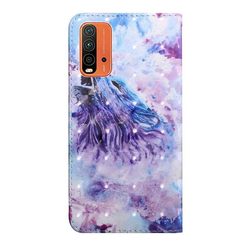 Folio-hoesje Xiaomi Redmi 9t Telefoonhoesje Wolf Aquarel