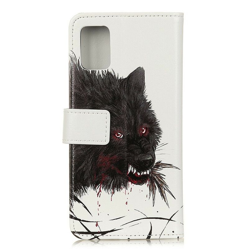 Leren Hoesje Voor Xiaomi Redmi 9t Hongerige Wolf