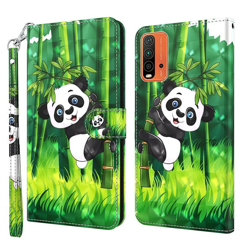 Leren Hoesje Voor Xiaomi Redmi 9t Panda En Bamboe