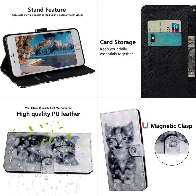 Leren Hoesje Xiaomi Redmi 9t Ignace Le Chaton Bescherming Hoesje