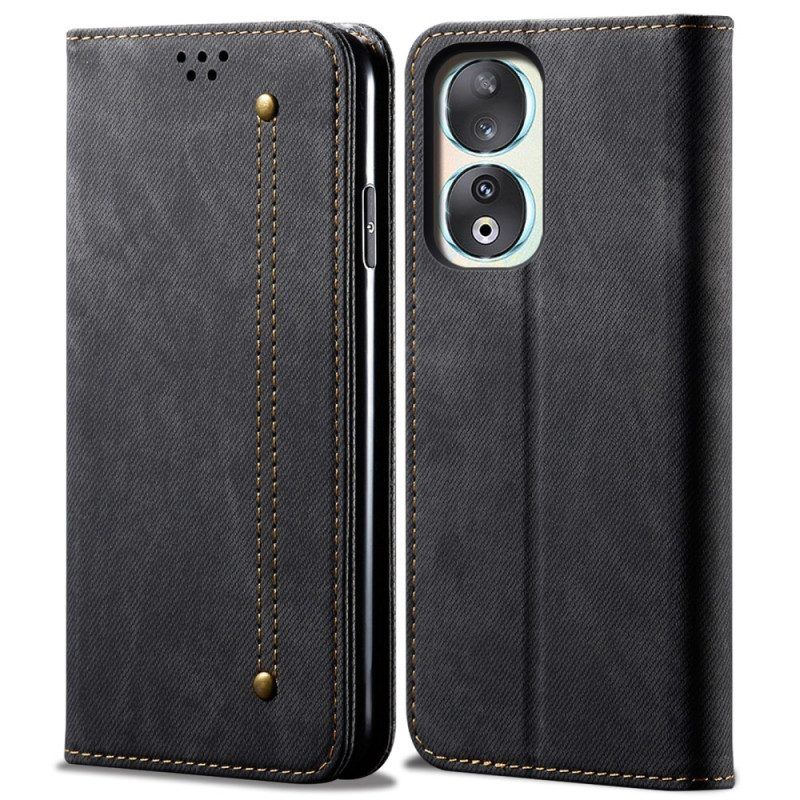 Bescherming Hoesje voor Honor 90 Pro Folio-hoesje Jeansstof