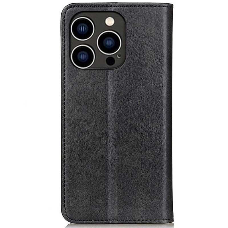 Bescherming Hoesje voor iPhone 14 Pro Folio-hoesje Klassiek Splitleer
