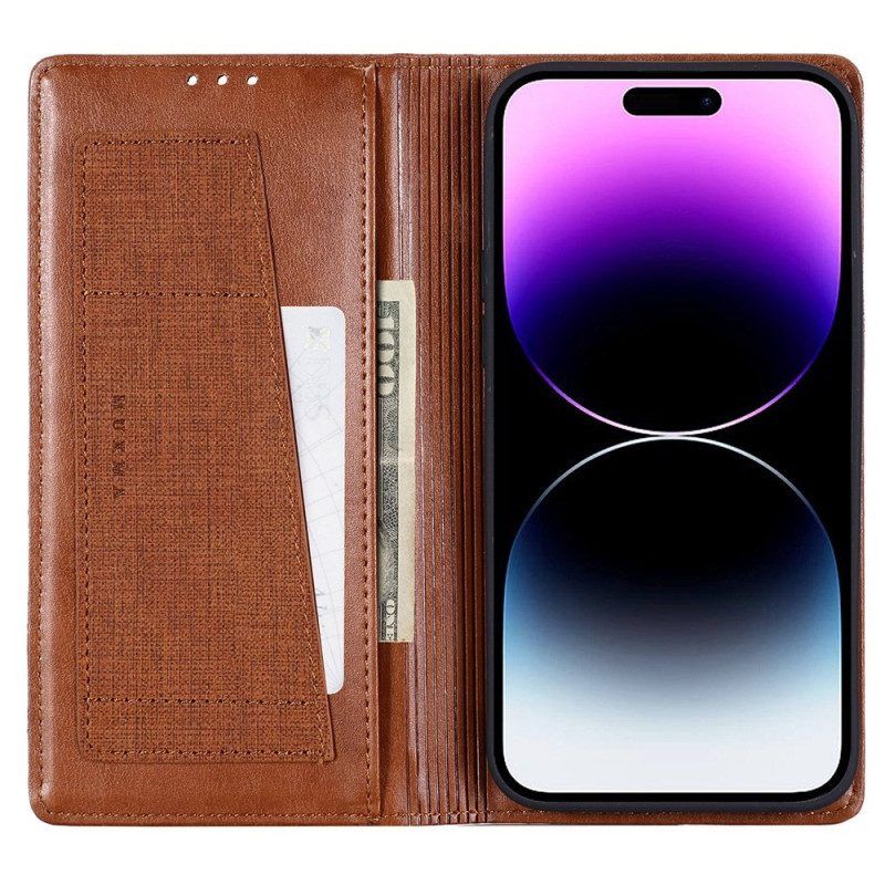 Bescherming Hoesje voor iPhone 14 Pro Folio-hoesje Rfid-canvasstijl