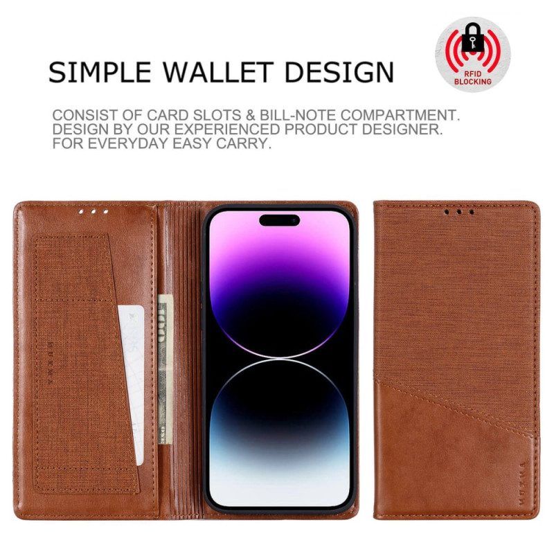 Bescherming Hoesje voor iPhone 14 Pro Folio-hoesje Rfid-canvasstijl