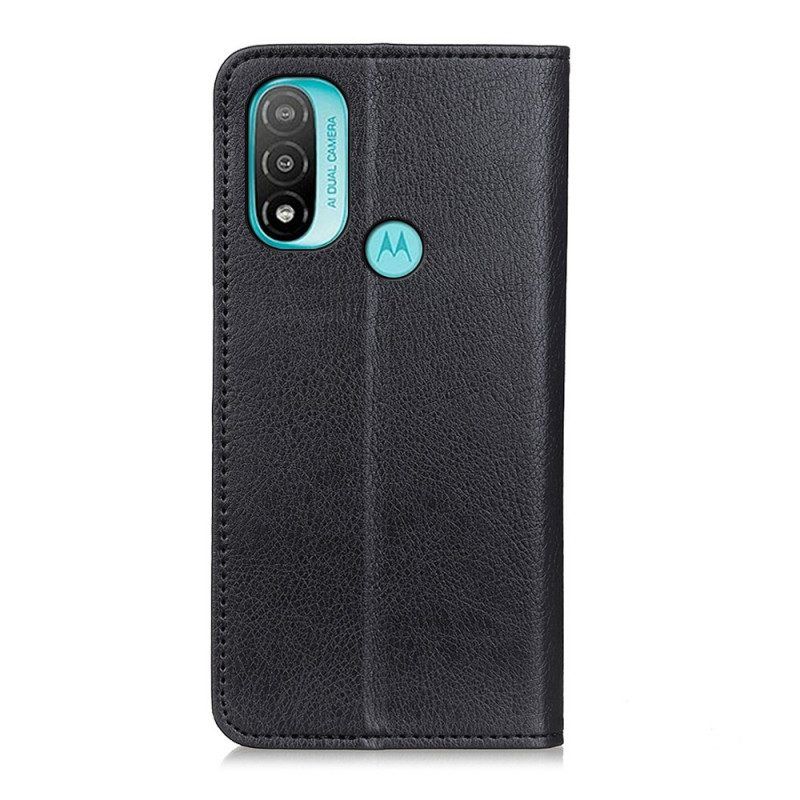 Bescherming Hoesje voor Moto E40 / E30 / E20 Folio-hoesje Getextureerd Splitleer