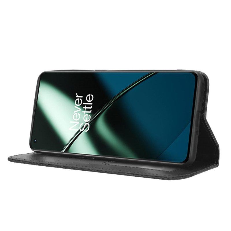 Bescherming Hoesje voor OnePlus 11 5G Folio-hoesje Gestileerde Lederen Stijl