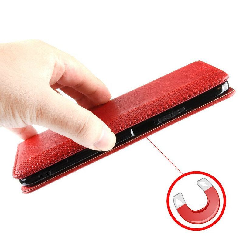 Bescherming Hoesje voor Oppo Find X3 Neo Folio-hoesje Gestileerd Vintage Leereffect
