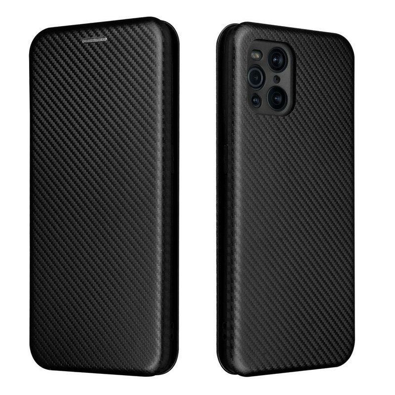 Bescherming Hoesje voor Oppo Find X3 Pro Folio-hoesje Gekleurde Koolstofsilicone