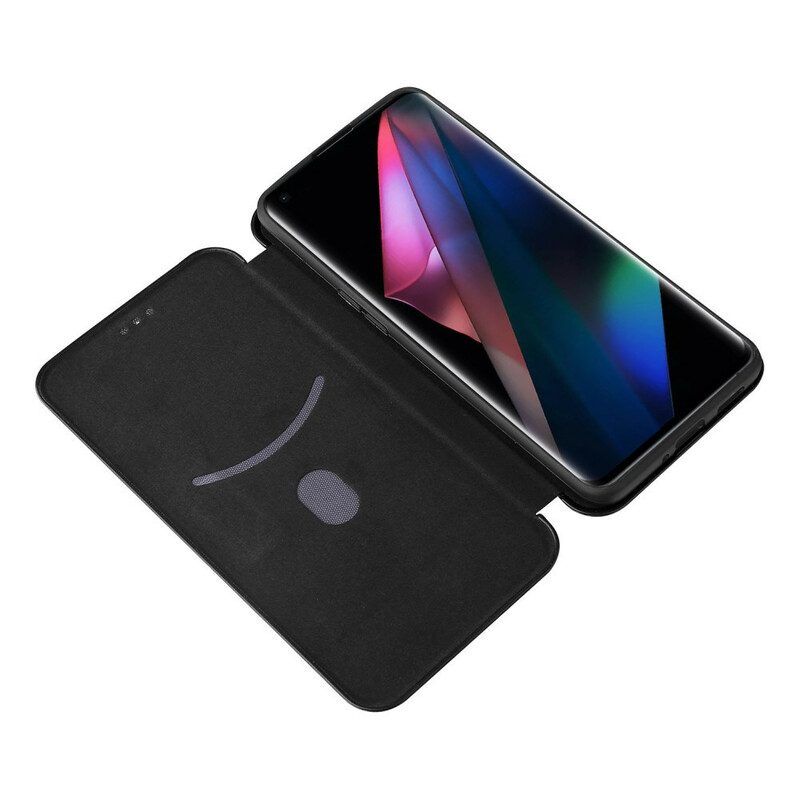 Bescherming Hoesje voor Oppo Find X3 Pro Folio-hoesje Gekleurde Koolstofsilicone