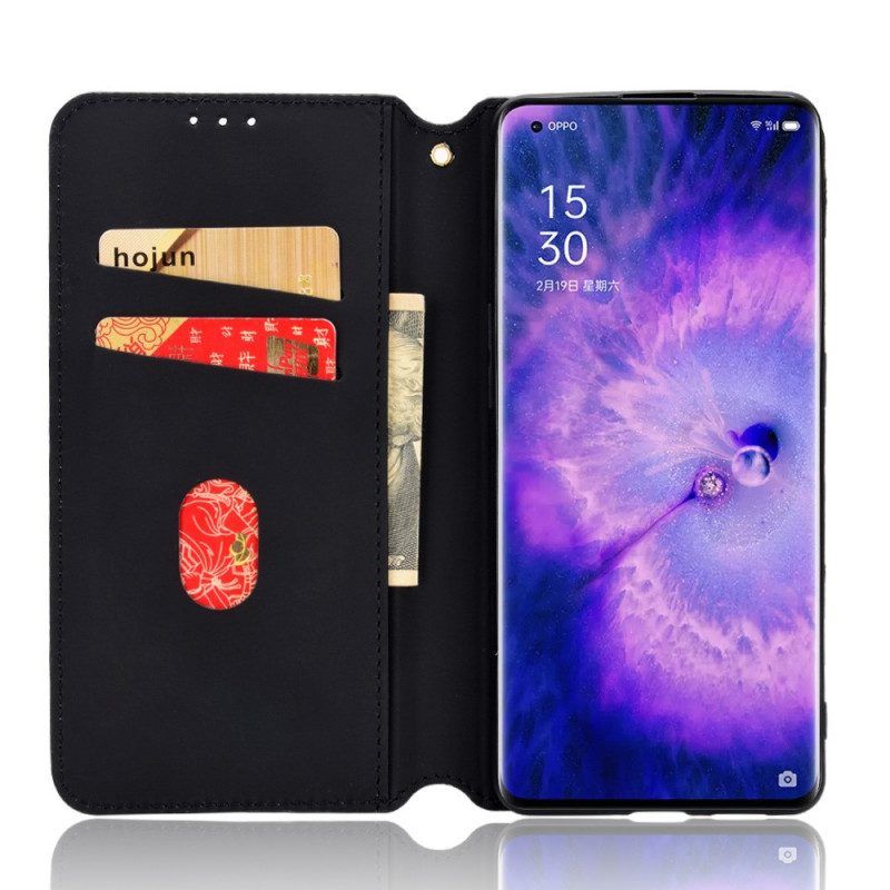 Bescherming Hoesje voor Oppo Find X5 Folio-hoesje Diamant Leereffect