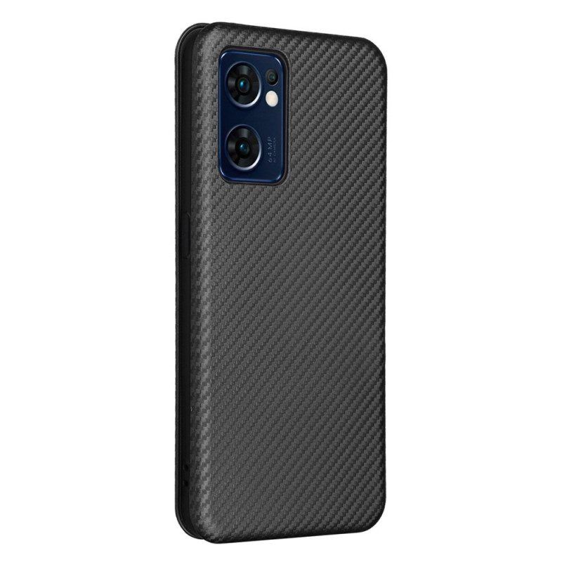 Bescherming Hoesje voor Oppo Find X5 Lite Folio-hoesje Koolstofvezel Textuur