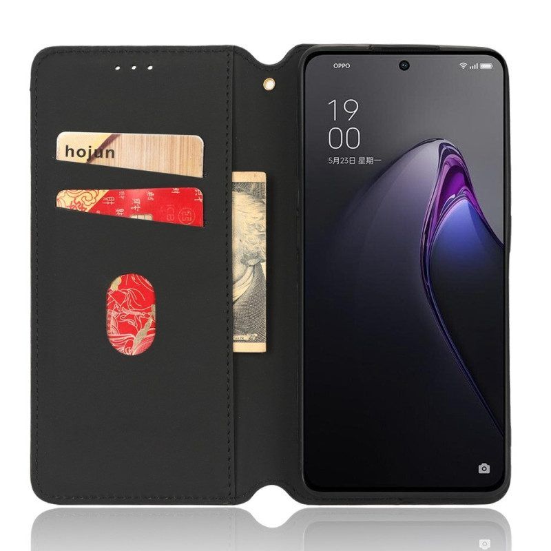 Bescherming Hoesje voor Oppo Reno 8 Pro Folio-hoesje 3d Kubus Leereffect