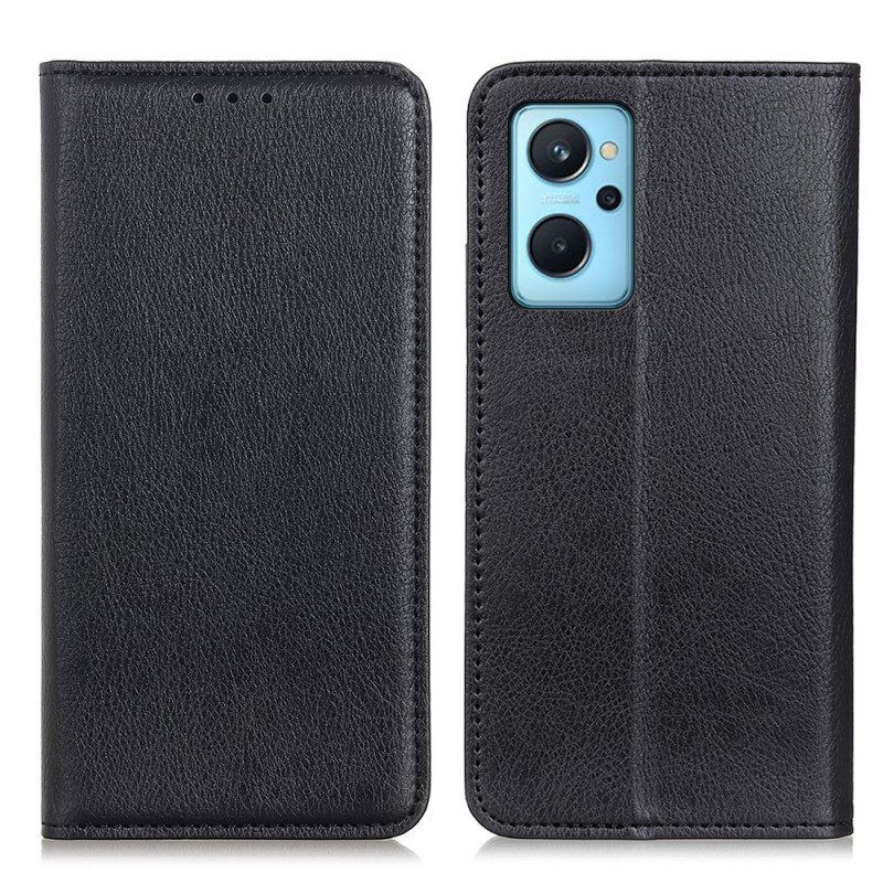 Bescherming Hoesje voor Realme 9i Folio-hoesje Litchi Textuur Splitleer