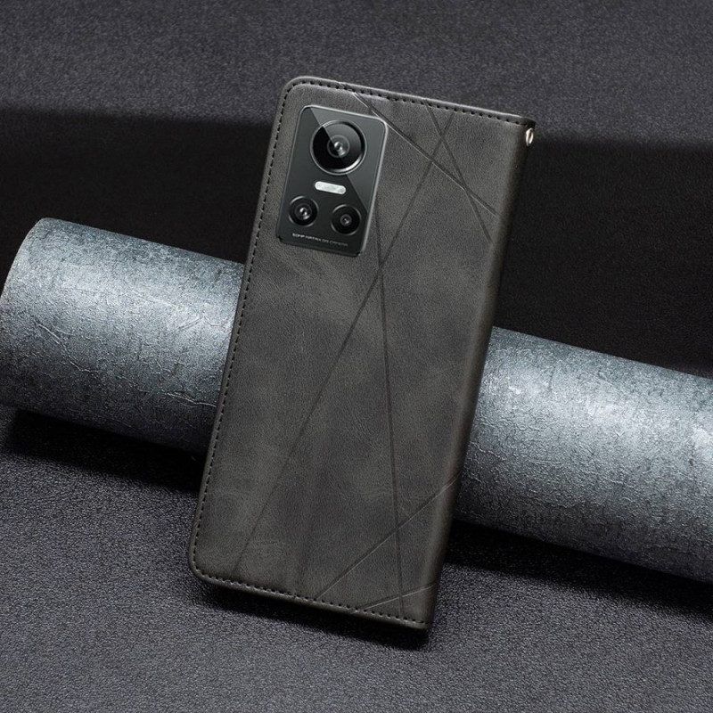 Bescherming Hoesje voor Realme GT Neo 3 Folio-hoesje Geometrische Lijnen