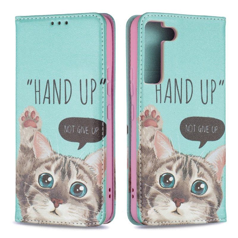 Bescherming Hoesje voor Samsung Galaxy S22 5G Folio-hoesje Hand Omhoog