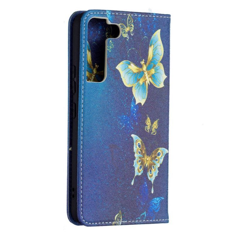 Bescherming Hoesje voor Samsung Galaxy S22 5G Folio-hoesje Kleurrijke Vlinders