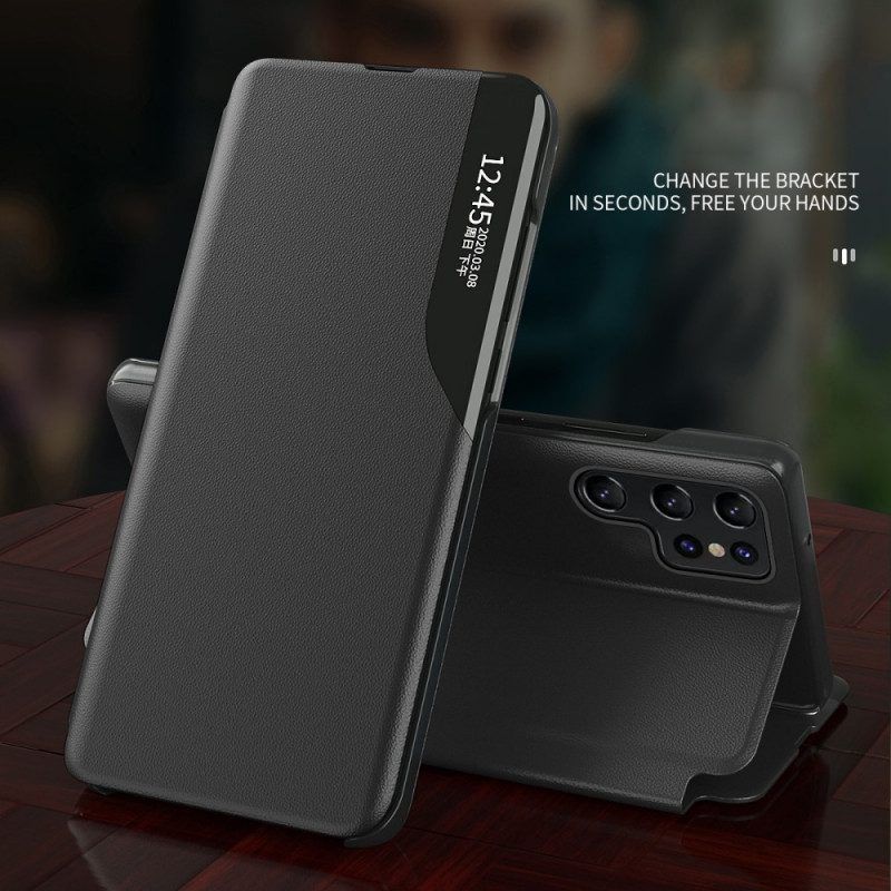 Bescherming Hoesje voor Samsung Galaxy S22 Ultra 5G Getextureerd Kunstleer