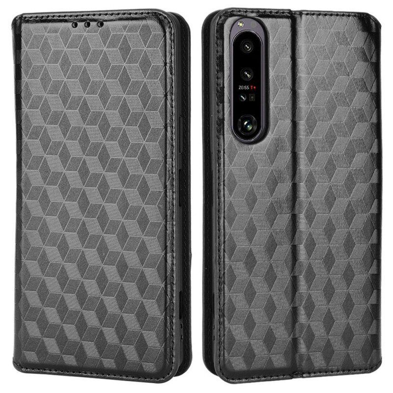 Bescherming Hoesje voor Sony Xperia 1 IV Folio-hoesje 3d Kubussen