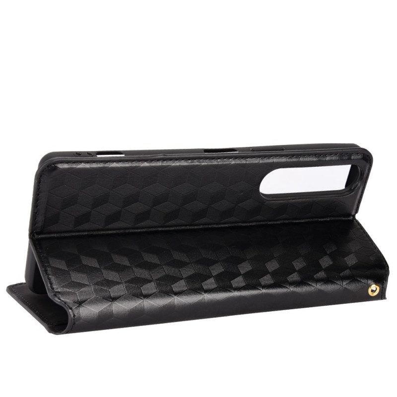 Bescherming Hoesje voor Sony Xperia 1 IV Folio-hoesje 3d Kubussen