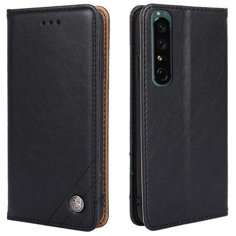 Bescherming Hoesje voor Sony Xperia 1 IV Folio-hoesje Decoratieve Klinknagels