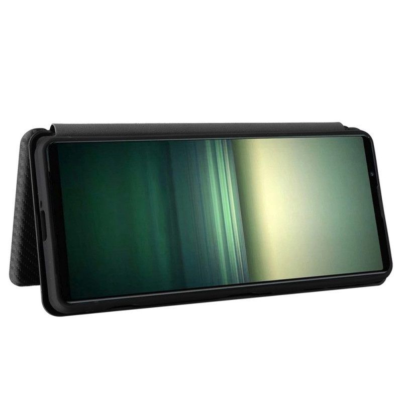 Bescherming Hoesje voor Sony Xperia 1 IV Folio-hoesje Koolstofvezel Textuur