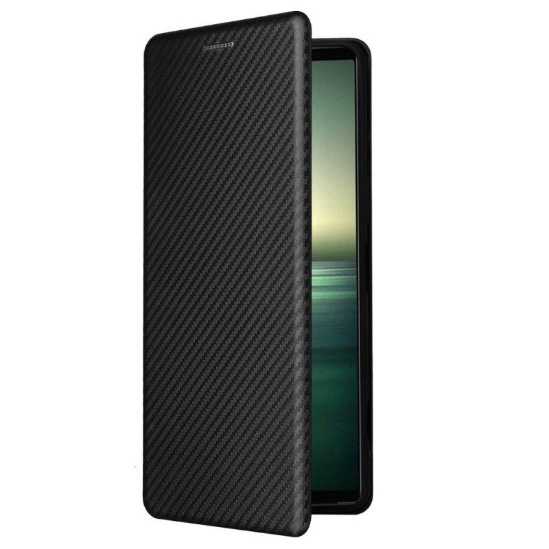 Bescherming Hoesje voor Sony Xperia 1 IV Folio-hoesje Koolstofvezel Textuur