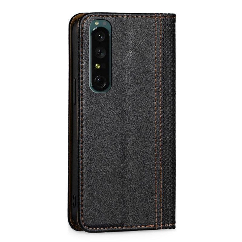 Bescherming Hoesje voor Sony Xperia 1 IV Folio-hoesje Vintage Kunstleer