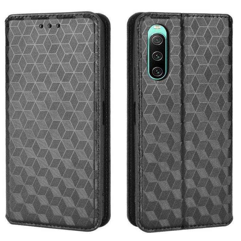 Bescherming Hoesje voor Sony Xperia 10 IV Folio-hoesje 3d Kubussen