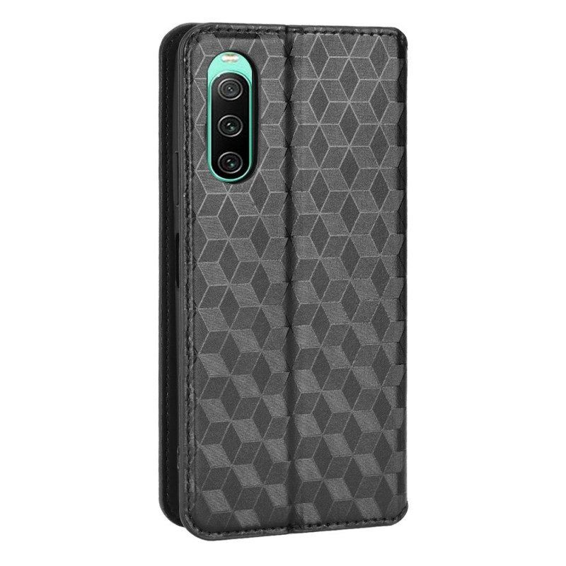 Bescherming Hoesje voor Sony Xperia 10 IV Folio-hoesje 3d Kubussen