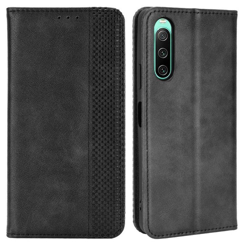 Bescherming Hoesje voor Sony Xperia 10 IV Folio-hoesje Gestileerde Lederen Stijl