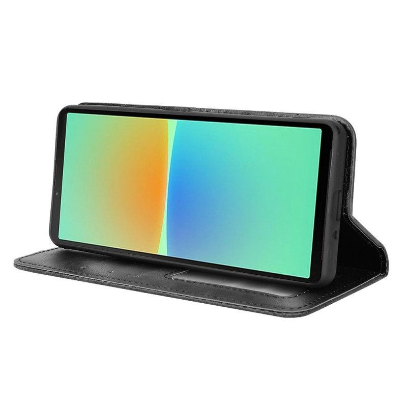 Bescherming Hoesje voor Sony Xperia 10 IV Folio-hoesje Gestileerde Lederen Stijl