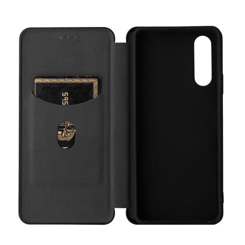 Bescherming Hoesje voor Sony Xperia 10 IV Folio-hoesje Koolstofvezel Textuur