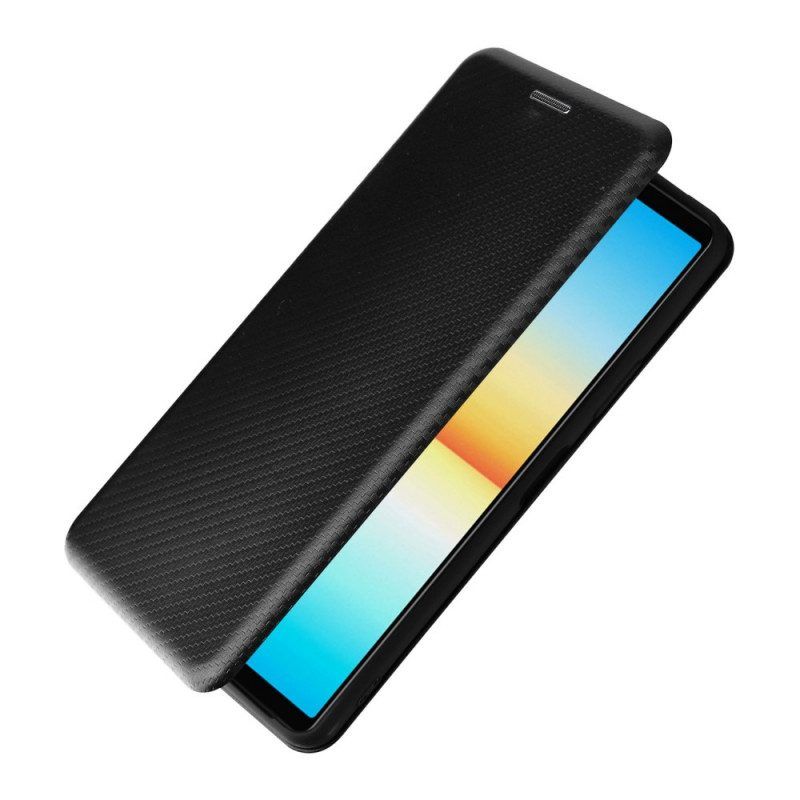 Bescherming Hoesje voor Sony Xperia 10 IV Folio-hoesje Koolstofvezel Textuur