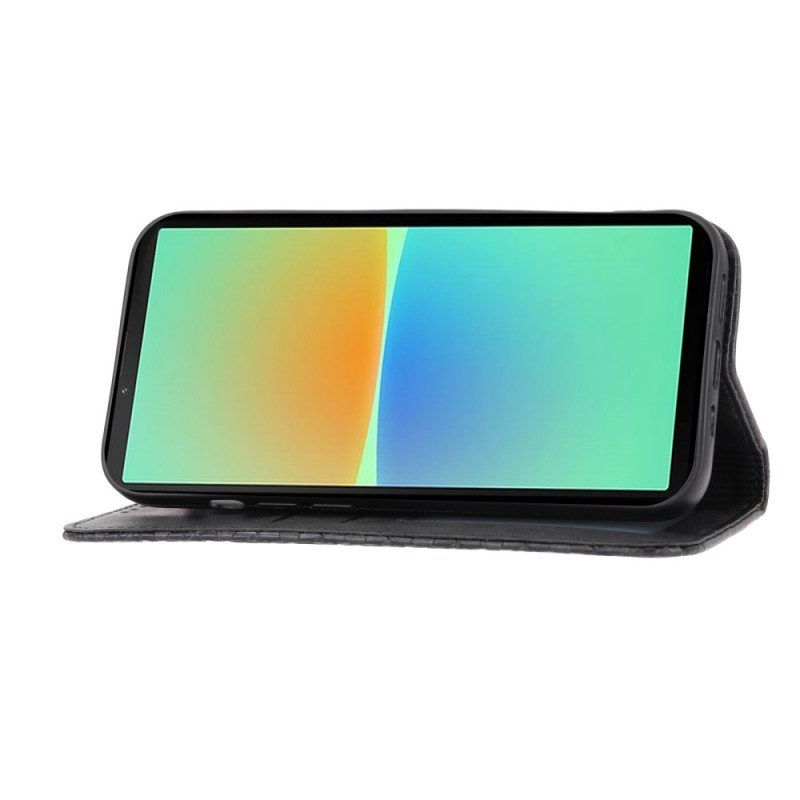 Bescherming Hoesje voor Sony Xperia 10 IV Folio-hoesje Leren Stijl Met 3d-patroon En Riem