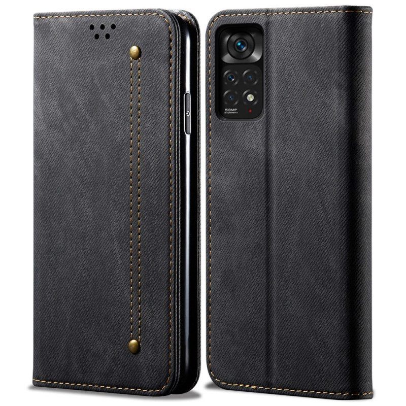 Bescherming Hoesje voor Xiaomi Redmi Note 11 / 11S Folio-hoesje Spijkerstof