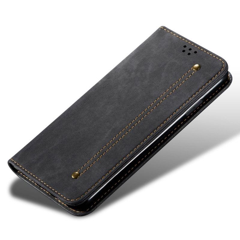 Bescherming Hoesje voor Xiaomi Redmi Note 11 / 11S Folio-hoesje Spijkerstof