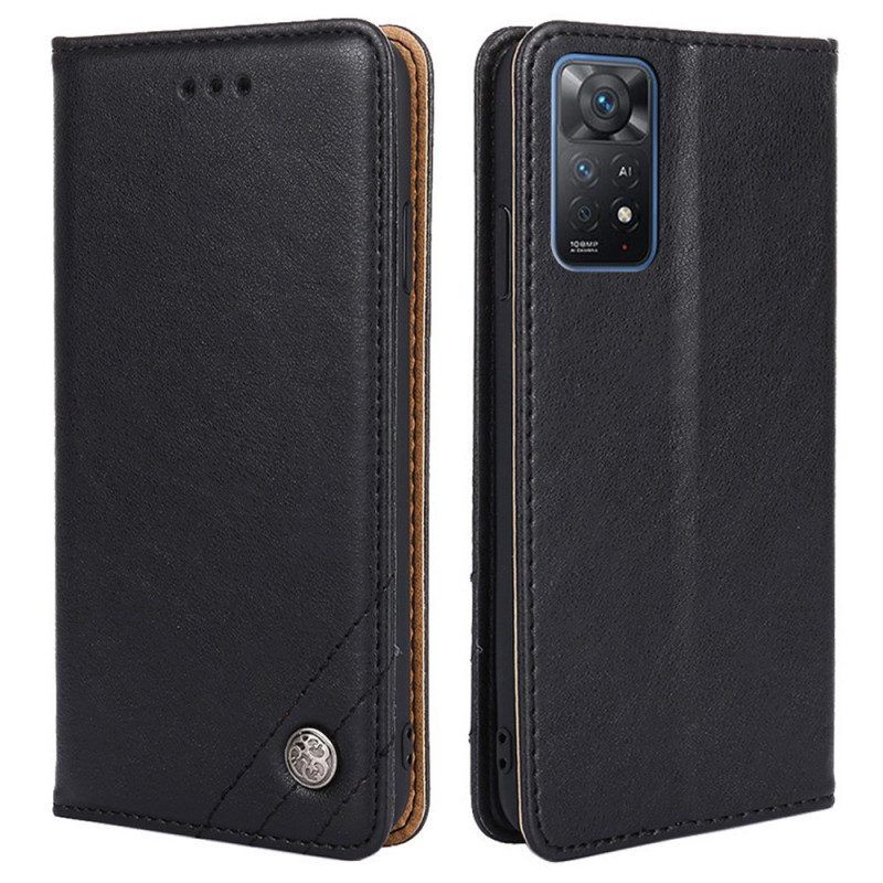 Bescherming Hoesje voor Xiaomi Redmi Note 11 Pro / 11 Pro 5G Folio-hoesje Stijl Lederen Klinknagel