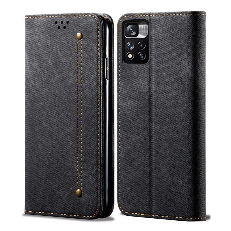 Bescherming Hoesje voor Xiaomi Redmi Note 11 Pro Plus 5G Folio-hoesje Spijkerstof
