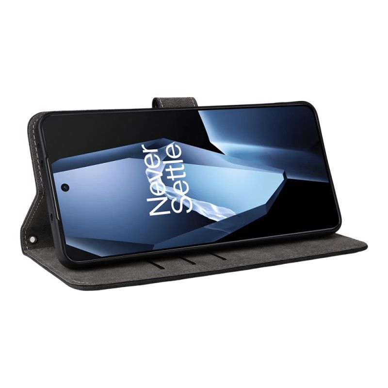 Bescherming Hoesje Oneplus 13r Rfid-blokkerend Leer-effect Met Bandje