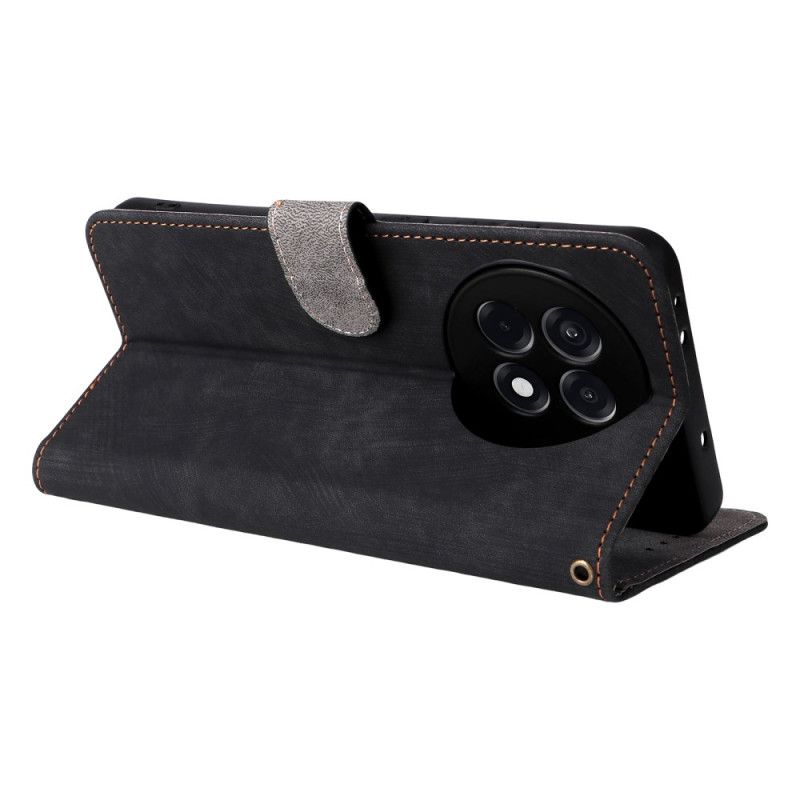 Bescherming Hoesje Oneplus 13r Rfid-blokkerend Leer-effect Met Bandje