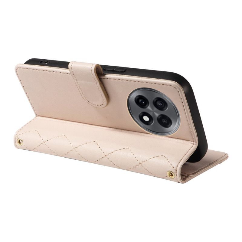 Leren Hoesje Oneplus 13r Gewatteerd Met Bandje En Schouderband