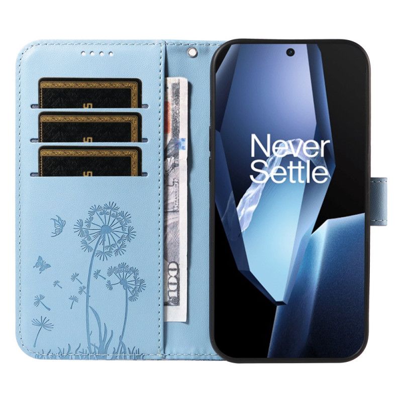 Leren Hoesje Oneplus 13r Paardenbloembandje