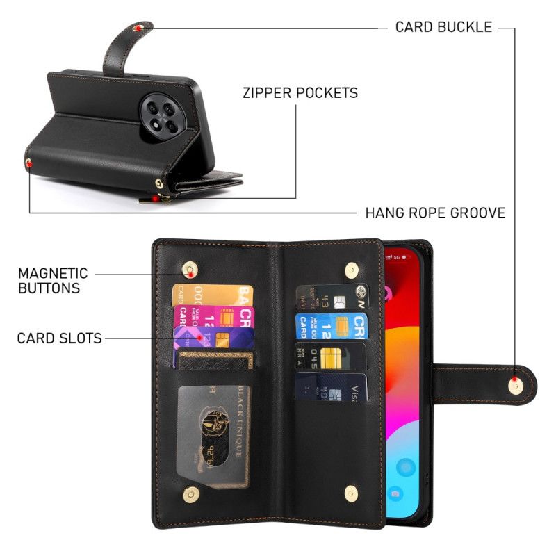 Leren Hoesje Oneplus 13r Portemonnee Met Riem En Schouderband Bescherming Hoesje