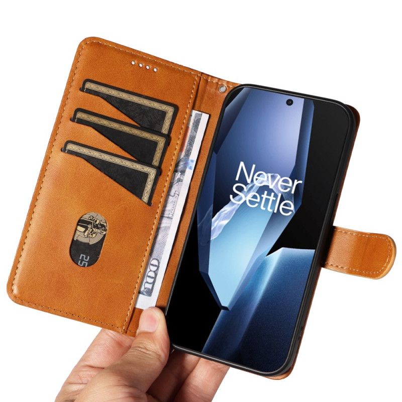 Leren Hoesje Voor Oneplus 13r Lijnen