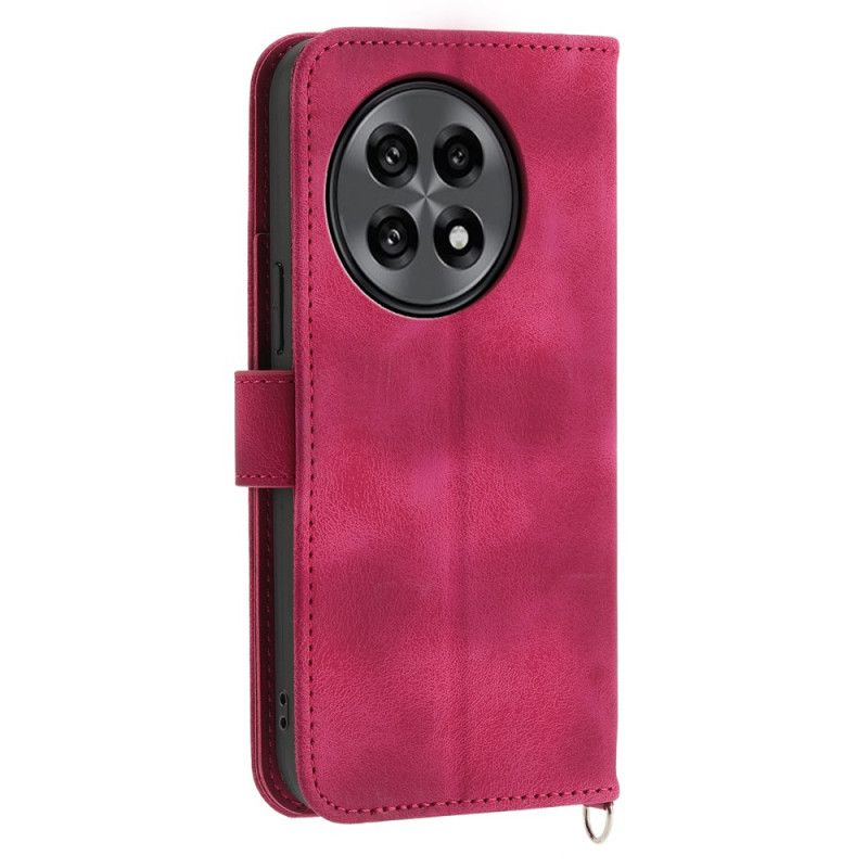 Leren Hoesje Voor Oneplus 13r Suède Kant-effect Met Riem En Schouderband