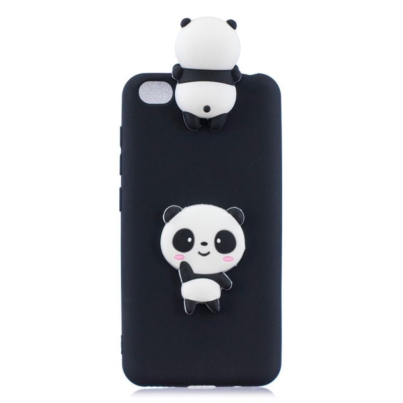 Hoesje Xiaomi Redmi Go Zwart Mijn 3D Panda