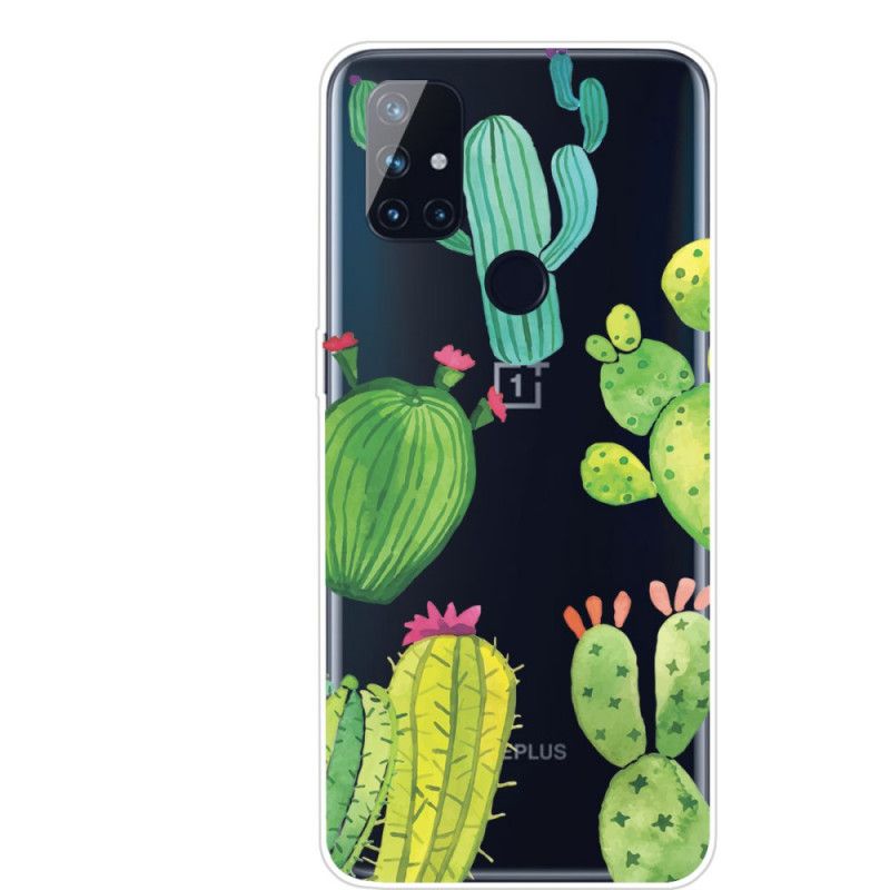 Case Hoesje OnePlus Nord N10 Telefoonhoesje Aquarel Cactus