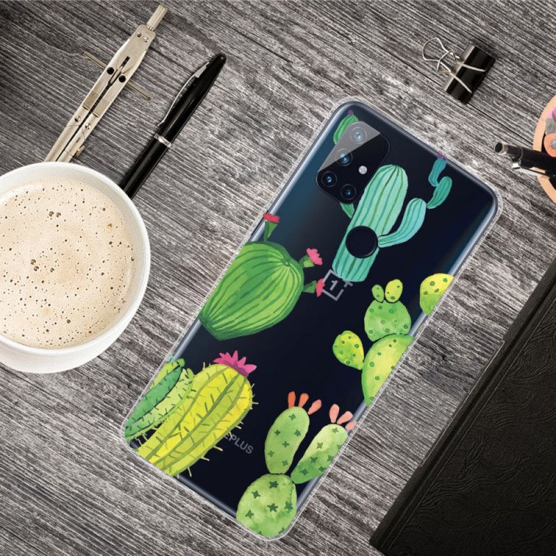 Case Hoesje OnePlus Nord N10 Telefoonhoesje Aquarel Cactus