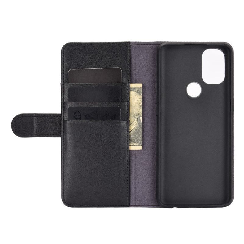 Cover Folio-hoesje OnePlus Nord N10 Bruin Zwart Telefoonhoesje Echt Leer