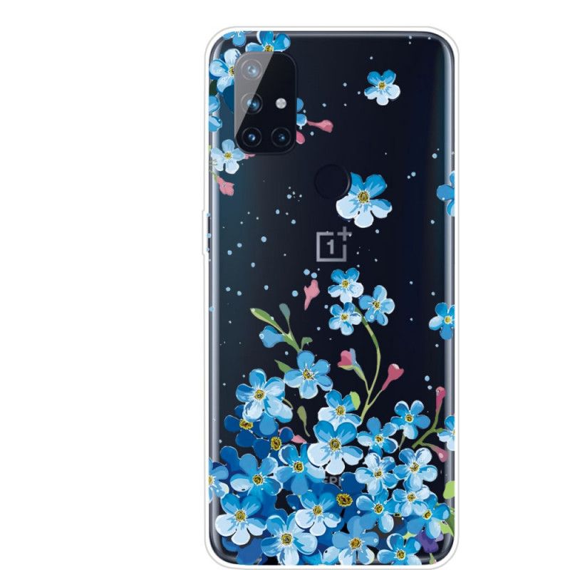 Cover Hoesje OnePlus Nord N10 Telefoonhoesje Blauwe Bloemen